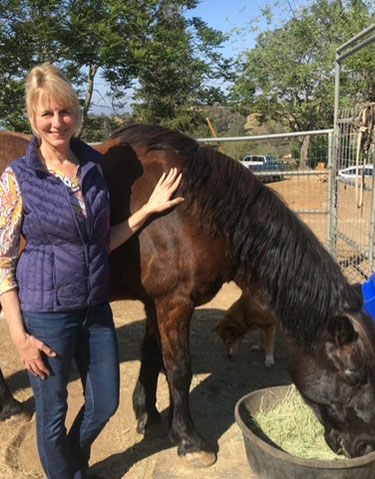 judy brown next to a horse
